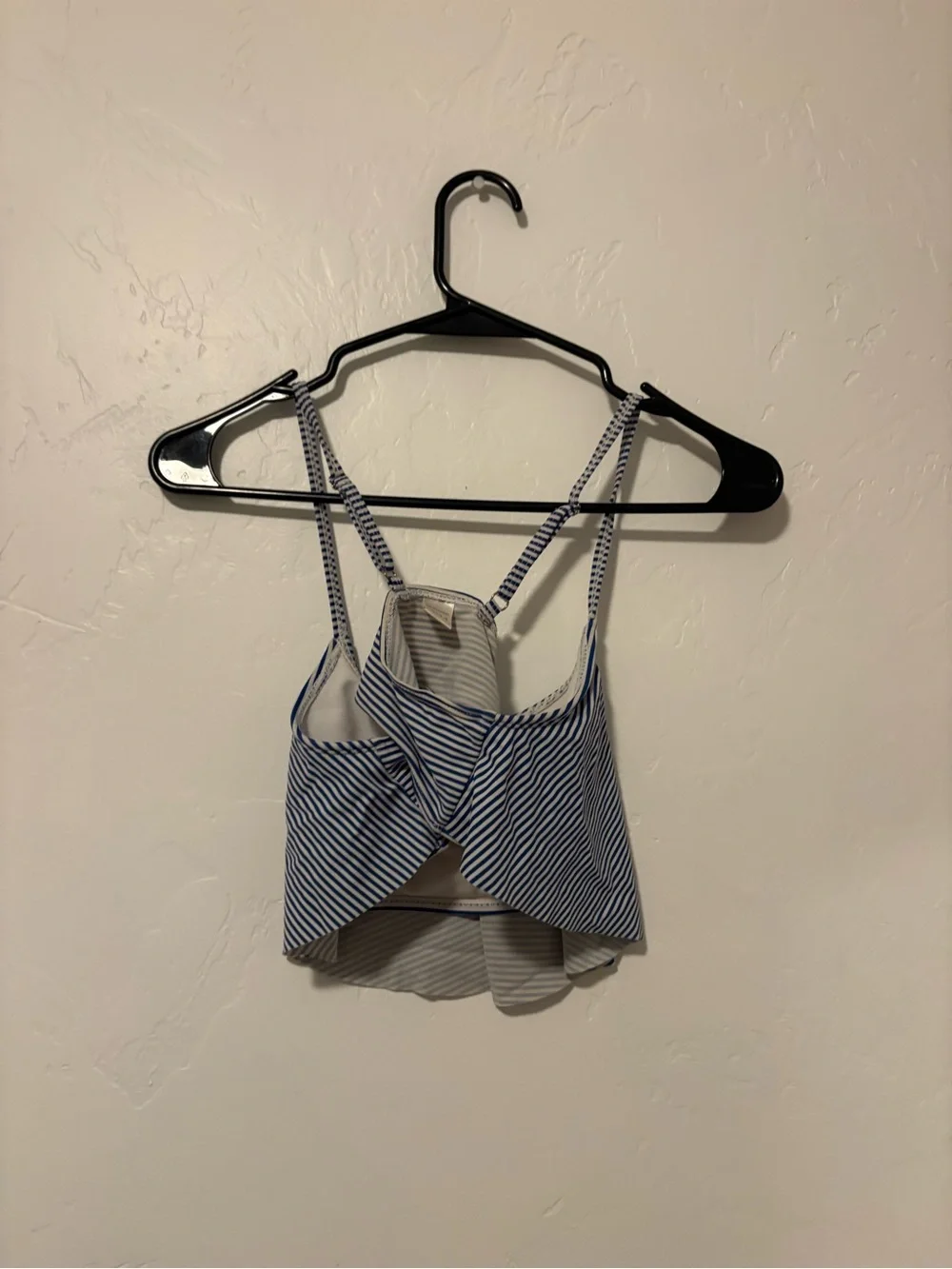 Striped Navy & White Flowy Swimsuit top